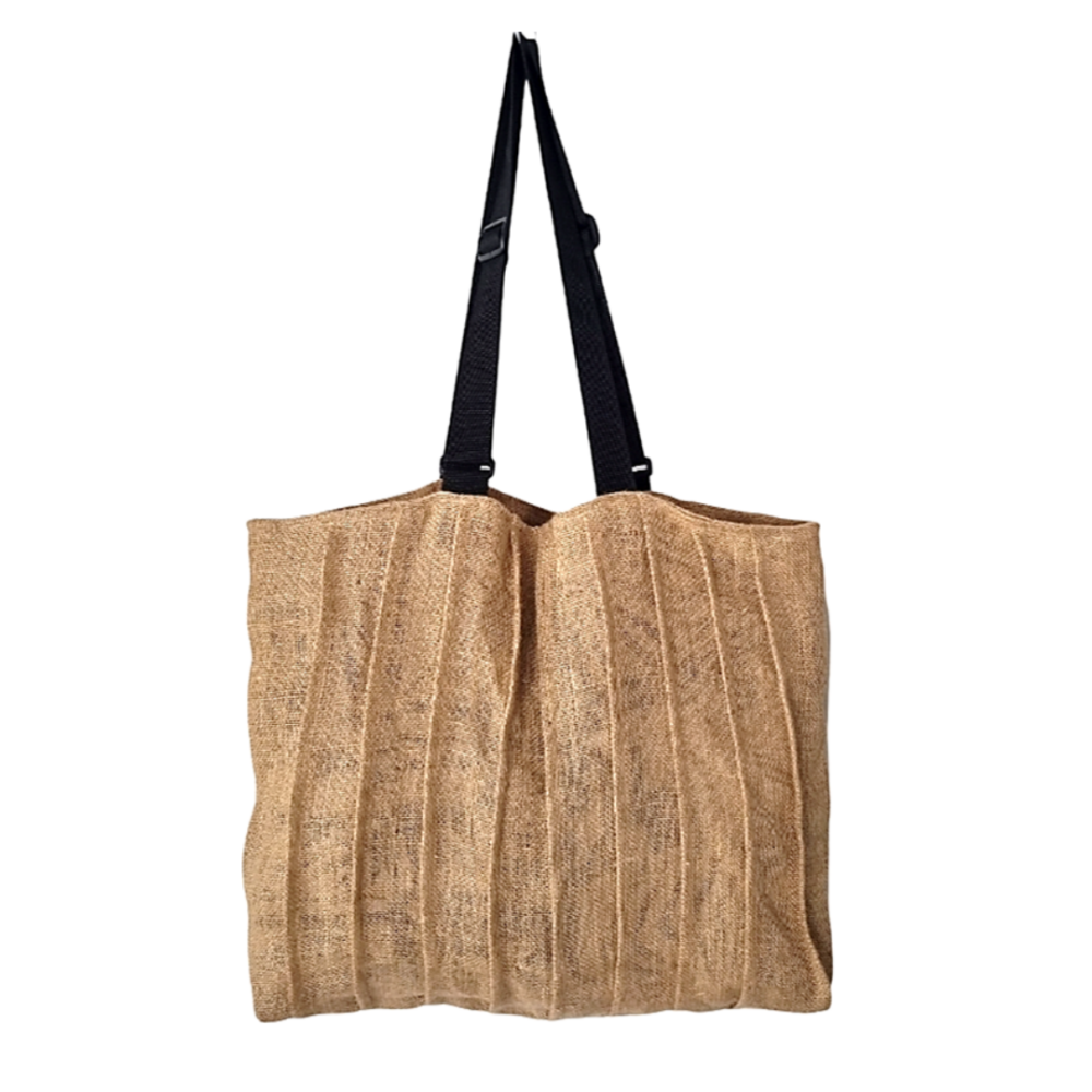 PLEATED TOTE L NATURAL