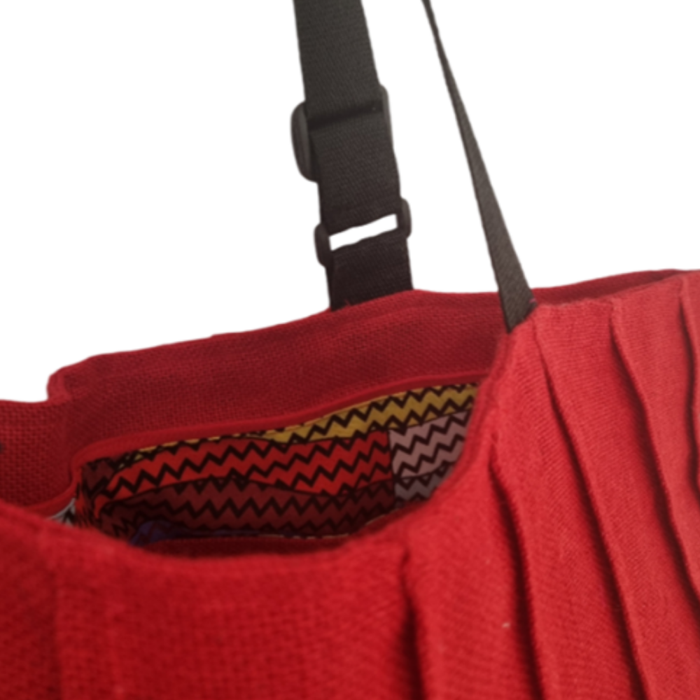 PLEATED TOTE XL RED - Image 3